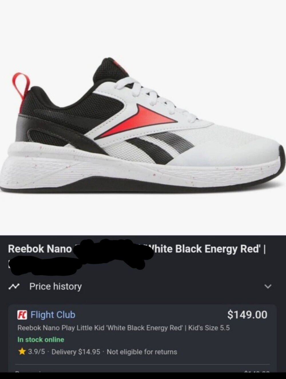Men's Lace- Up Reebok Nano Sneakers.